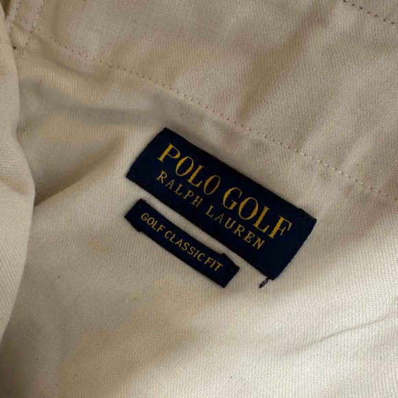 Polo Golf Ralph Lauren Golf Classic Fit Shorts Cream Stretch Twill Shield Logo - Picture 4 of 5